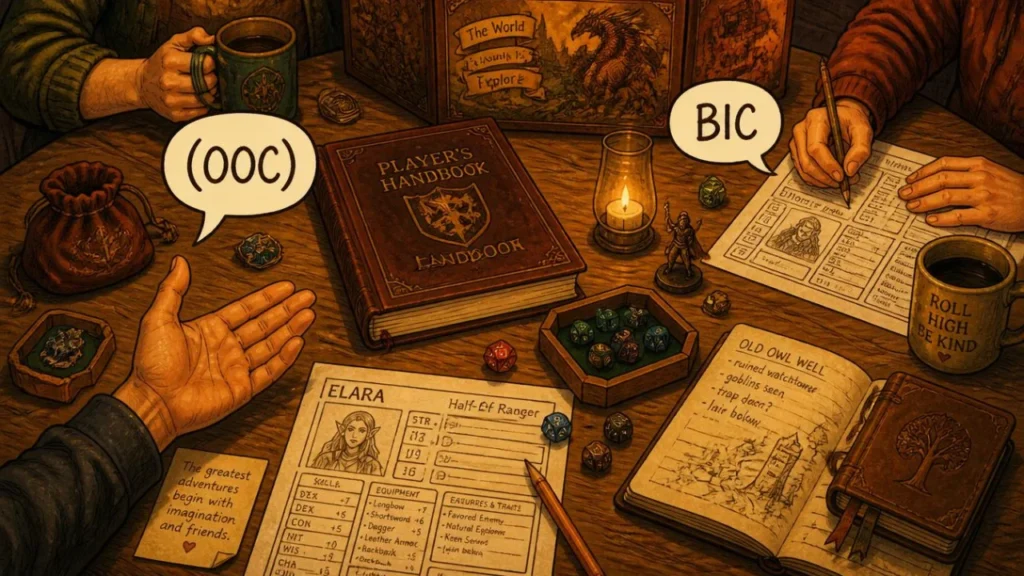 Origin of OOC in tabletop RPGs &mdash; players using OOC and BIC during a Dungeons and Dragons session