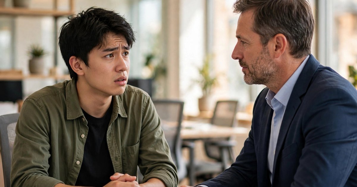 Beat Around the Bush Meaning at work &mdash; a man nervously asking his manager for a raise