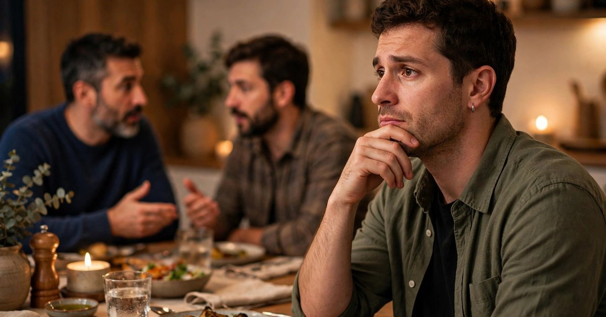 Why people beat around the bush &mdash; a man avoiding an awkward family conversation